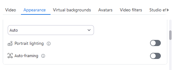 turn off auto-framing